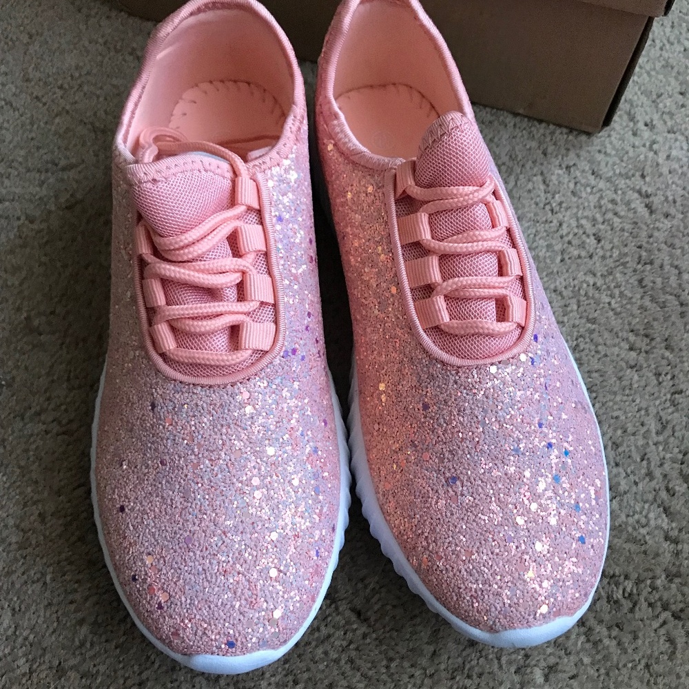 Forever Link Dusty Rose Pink Glitter Sneakers